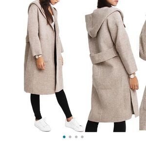 Women's Hooded Beige Coat